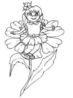 A coloring page of elves